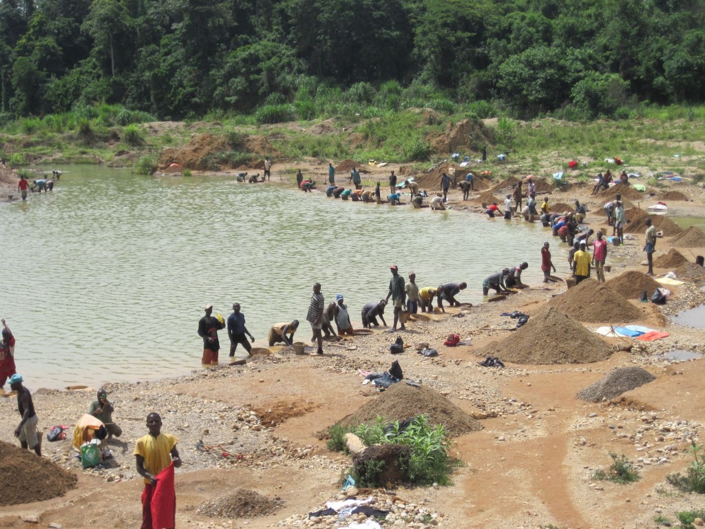 A pond made by diamond mining