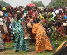 Happy Family Members performing the usual traditional dance outside BWI graduational Hall