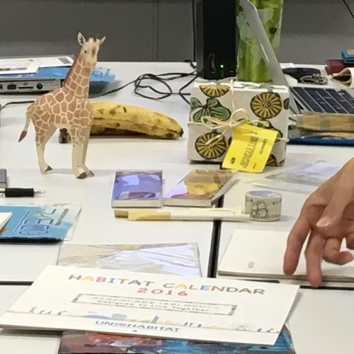Many products made of banana paper.