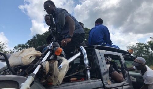 rented truck filled with people